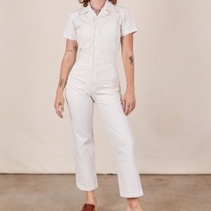 Off white/cream Big Bud Press Short Sleeve Jumpsuit